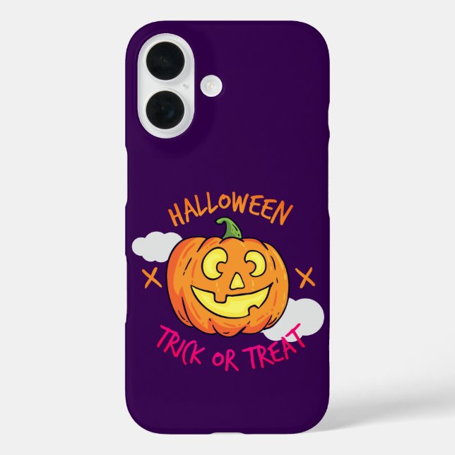 Coques Case-Mate iPhone Étiquette de citrouille d'Halloween Trick or Treat (Verso)