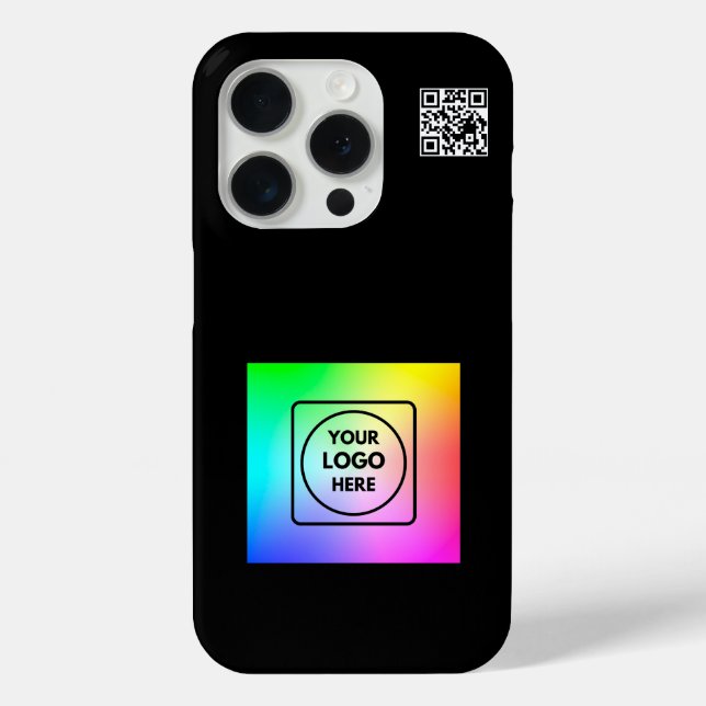 Coques Case-Mate iPhone Étiquette de téléphone moderne avec code QR simple (Verso)