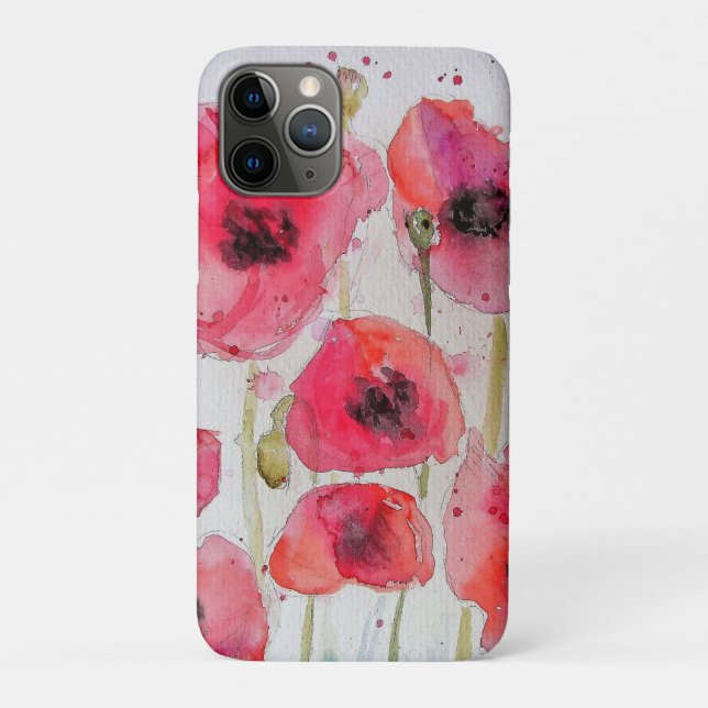 Coques Case-Mate iPhone Étiquette rouge Fleur Floral Aquarelle Bagage (Dos)
