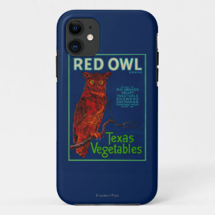 Coque Case-Mate Pour iPhone Étiquette végétal de hibou rouge