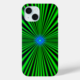 Coque Pour iPhone 15 Étoile bleue sur fond vert