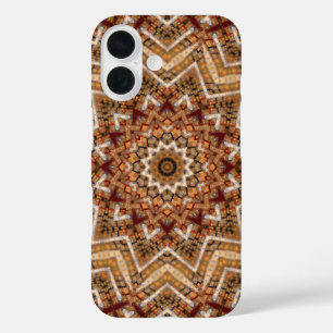 Coque Pour iPhone 16 Étoile brun clair kaléidoscope