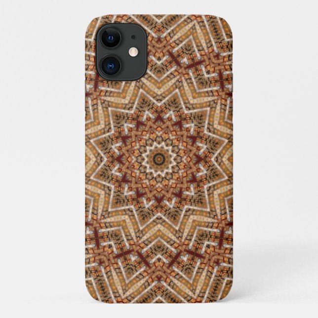 Coques Case-Mate iPhone Étoile brun clair kaléidoscope (Dos)