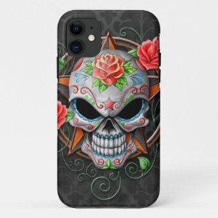 Coque Case-Mate iPhone Étoile de crâne de sucre, grise