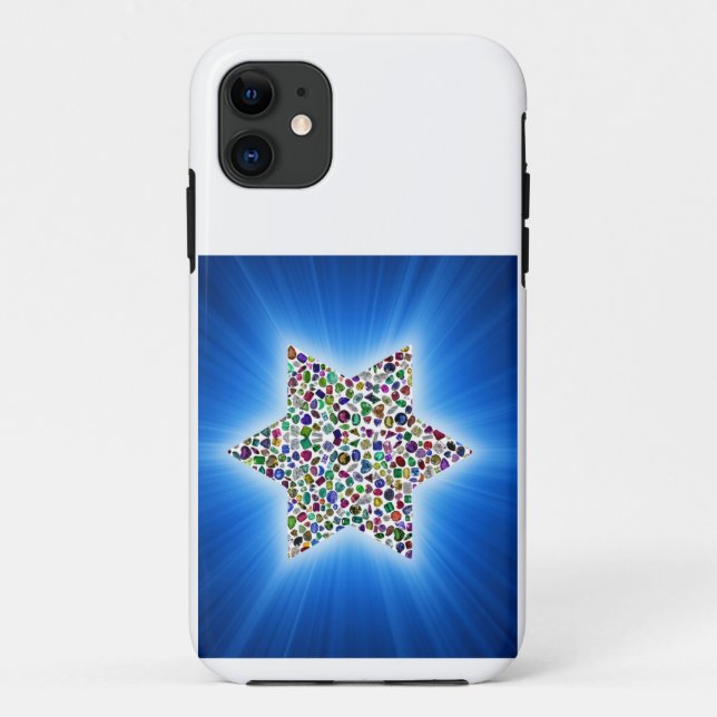 Coques Case-Mate iPhone Étoile de David avec pierres précieuses (Dos)
