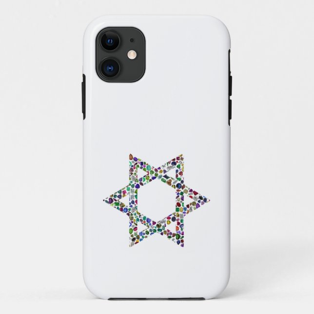 Coques Case-Mate iPhone Étoile de David faite avec des pierres précieuses  (Dos)