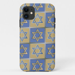 Case-Mate iPhone Case Étoile de David Judaica Métal Or Bleu