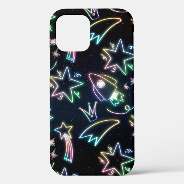 Coques Case-Mate iPhone étoile de fusée néon (Verso)