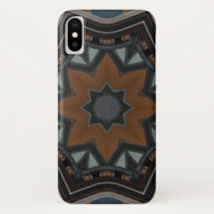 Coque iPhone X étoile marron kaléidoscope