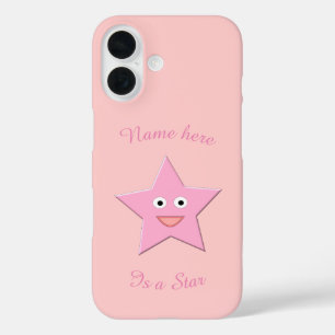 Coque Pour iPhone 16 Étoile Rose Personnalisée