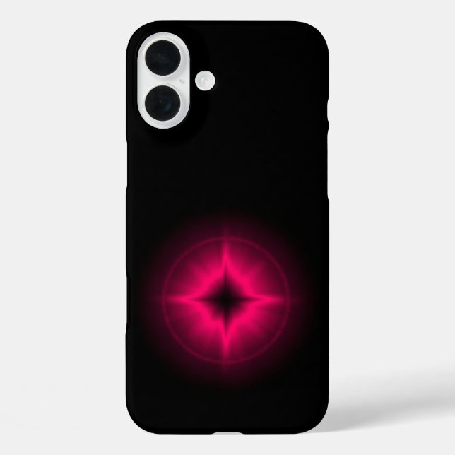 Coques Case-Mate iPhone Étoile rouge rubis sur fond noir (Verso)