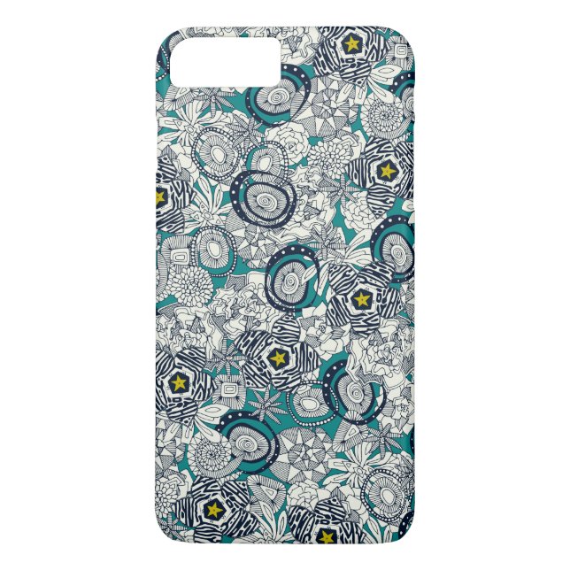 Coques Case-Mate iPhone étoile succulente de chartreuse bleue (Dos)