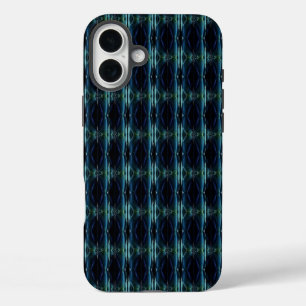 Coque Pour iPhone 16 Plus Etoiles arc-en-ciel bleu vert, Motif Artdeco
