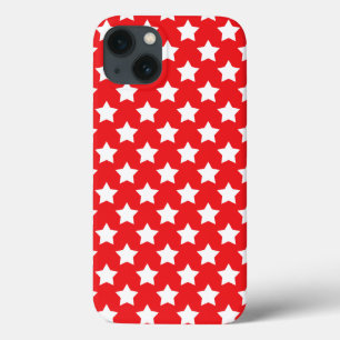 iPhone 13 Coque Étoiles - Blanc sur Boîtier d'air iPad rouge