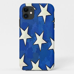 Coques Pour iPhone Étoiles Blanches Bleues