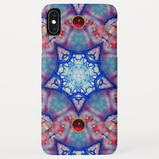 COQUES Case-Mate iPhone ÉTOILES BLEU ROUGE ABSTRAITES AVEC PIERRES (Dos)