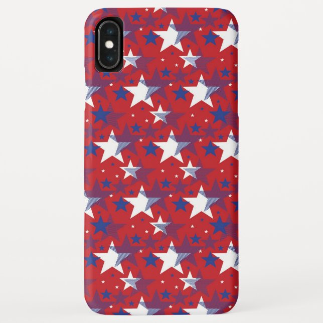 Coques Case-Mate iPhone Étoiles Bleues Et Blanches Patriotiques (Dos)