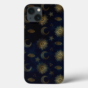 Case-Mate iPhone Case Étoiles célestes Blue Gold Sun Moon