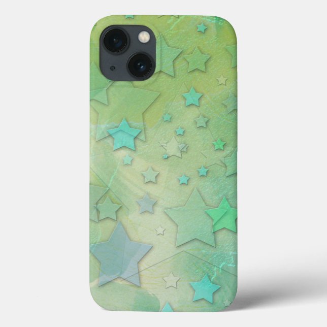 Coques Case-Mate iPhone Étoiles d'aquamarine Art Moderne Céleste (Verso)