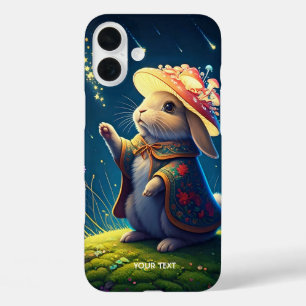 Coque Pour iPhone 16 Plus Étoiles de champignons de lapin mignon Imaginaire