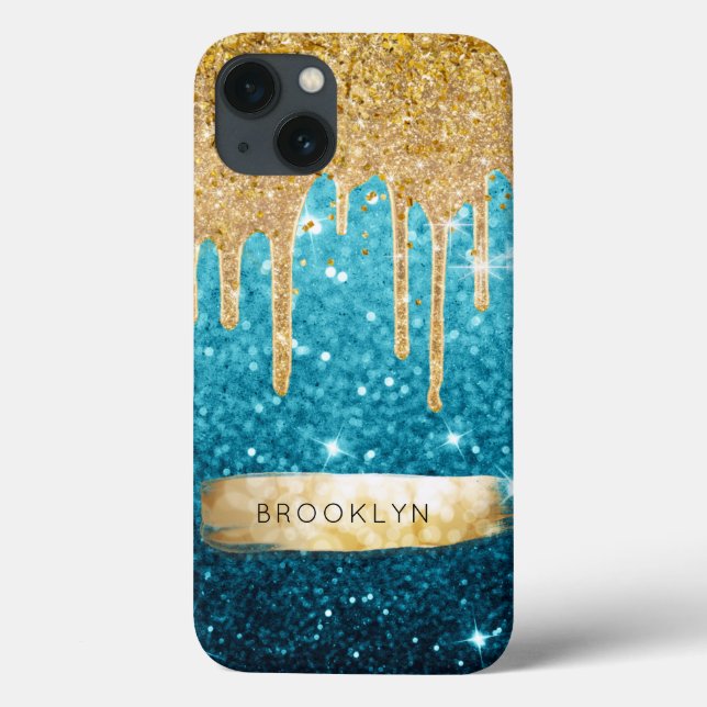 Coques Case-Mate iPhone Etoiles de Glam Fille Parties scintillant Bleue Ro (Verso)