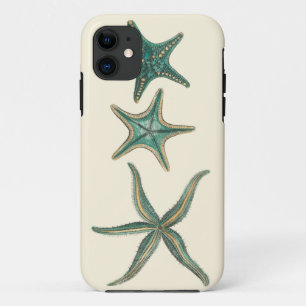 Case-Mate iPhone Case Étoiles de mer triples bleu vert