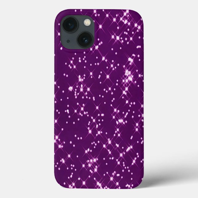 Coques Case-Mate iPhone Étoiles de parties scintillant violette (Verso)