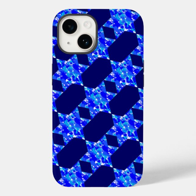 Coques Case-Mate iPhone Étoiles de peinture bleue (Verso)