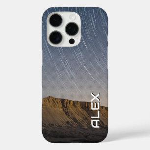 Coque iPhone 16 Pro Étoiles d'exposition sur la montagne - Ciel noctur