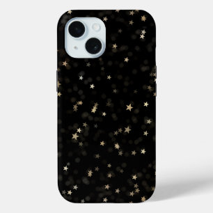 Coque Case-Mate iPhone Étoiles D'Or Éparpillées Sur Noir
