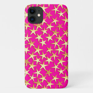 Case-Mate iPhone Case étoiles d'or sur fuchsia rose