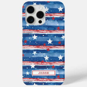 Coque Case-Mate iPhone Étoiles et bandes patriotiques monogrammées