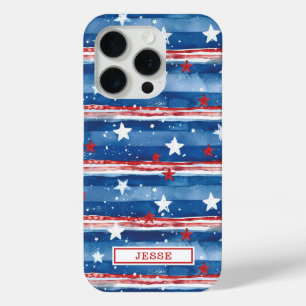 Coque Case-Mate iPhone Étoiles et bandes patriotiques monogrammées