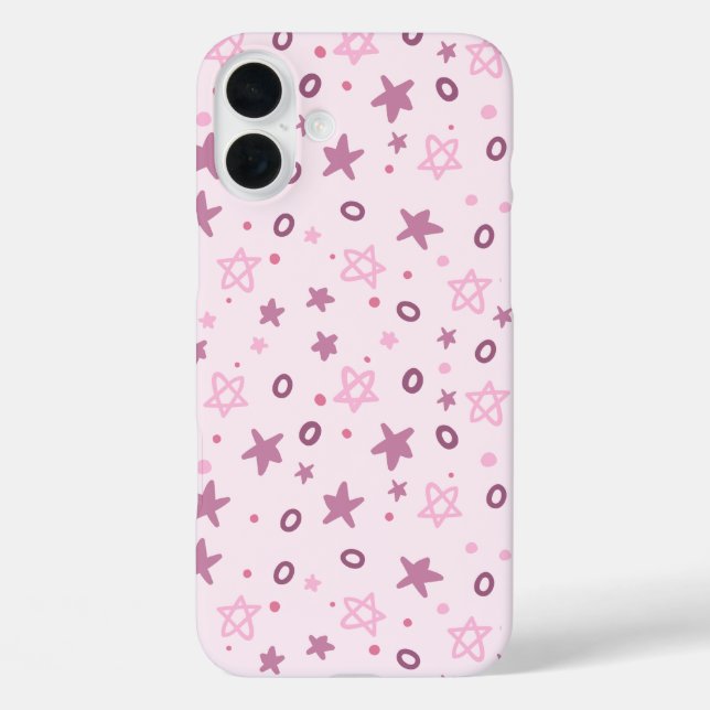 Coques Case-Mate iPhone Étoiles et cercles roses Abstraits (Verso)