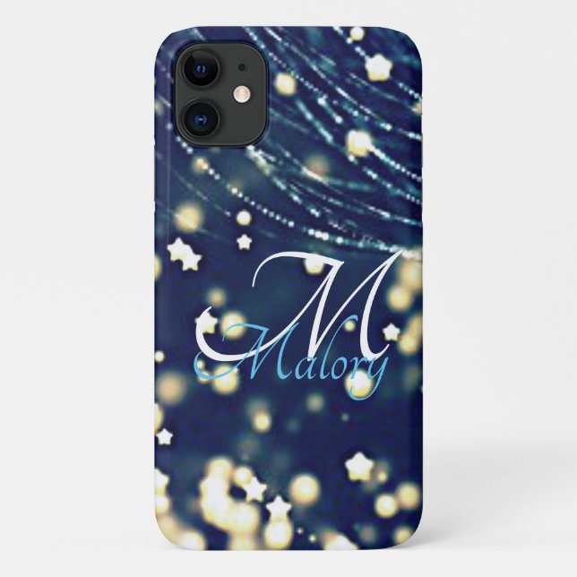 Coques Case-Mate iPhone Étoiles mystiques Monogram Sparkle Personnalisé (Dos)