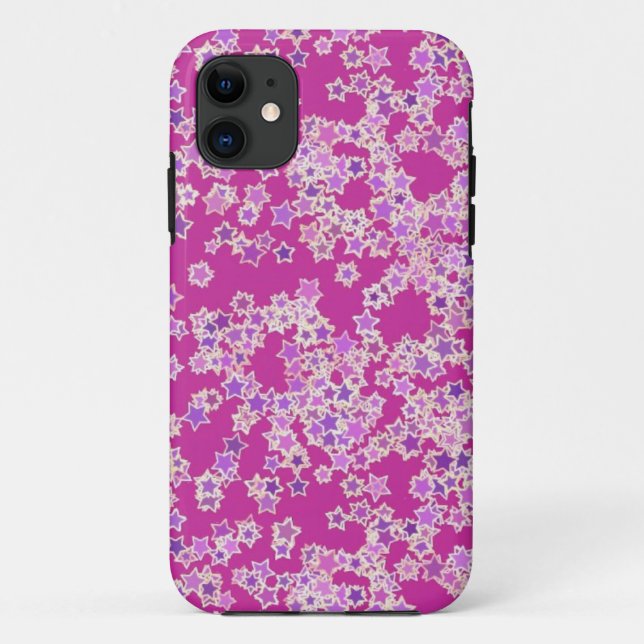 Coques Case-Mate iPhone Étoiles, nuances de lilas contre magenta (Dos)