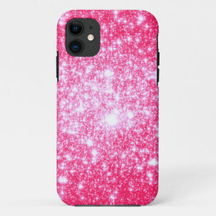 Coque iPhone 11 Étoiles roses brillantes