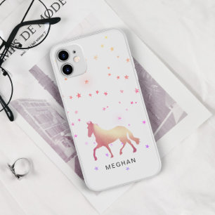 Case-Mate iPhone Case Étoiles roses de cheval d'or Monogramme personnali