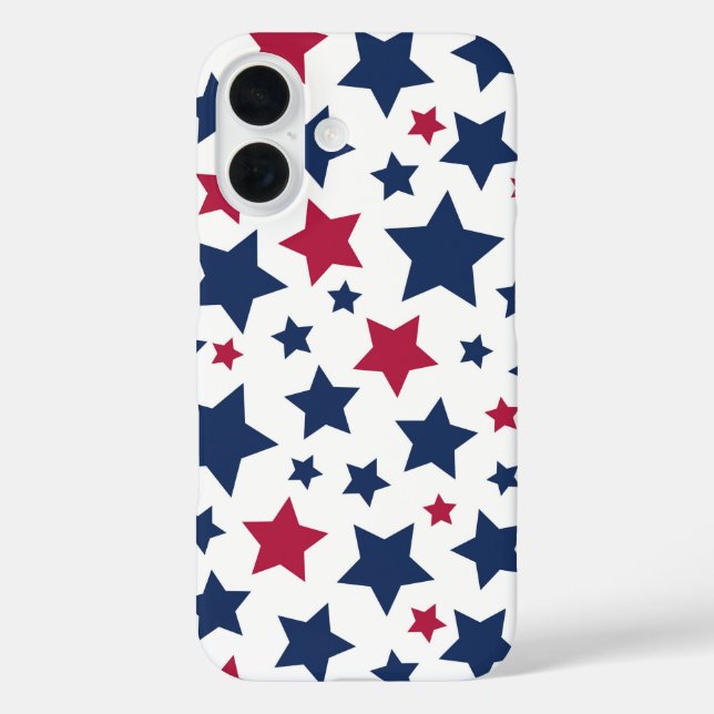 Coques Case-Mate iPhone Étoiles rouges et bleues - motif de drapeau améric (Verso)