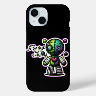 Coque Case-Mate iPhone Étrange et insolite violet vert cœur ours vaudou