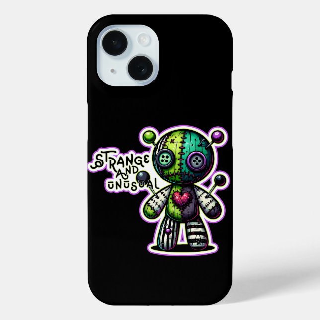 Coques Case-Mate iPhone Étrange et insolite violet vert cœur ours vaudou (Verso)