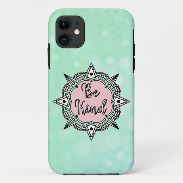 Coques Case-Mate iPhone Être gentil | Mint vert et rose (Dos)