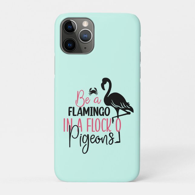 Coques Case-Mate iPhone Être un flamant rose dans une volée de pigeons-273 (Dos)