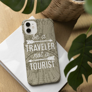 Coques iPhone 16 Être un voyageur pas une carte touristique Typogra