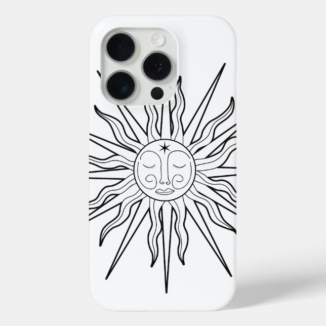 Coques Case-Mate iPhone Étude Céleste Astrologie Fantaisiste Noir & Blanc (Verso)
