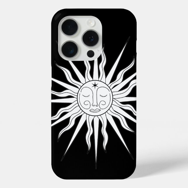 Coques Case-Mate iPhone Étude Céleste Astrologie Fantaisiste Noir & Blanc (Verso)
