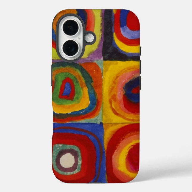Coques Case-Mate iPhone Étude de couleur des cercles Carré par Kandinsky (Verso)