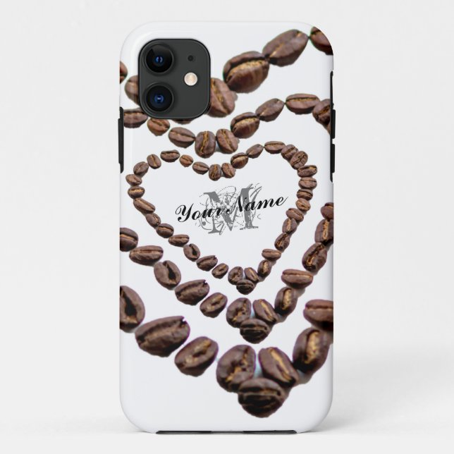 Coques Case-Mate iPhone Etui de téléphone Monogram Coffeeholic personnalis (Dos)