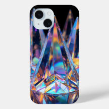 "Étui pour iPhone 15 à motif de cristal holographi