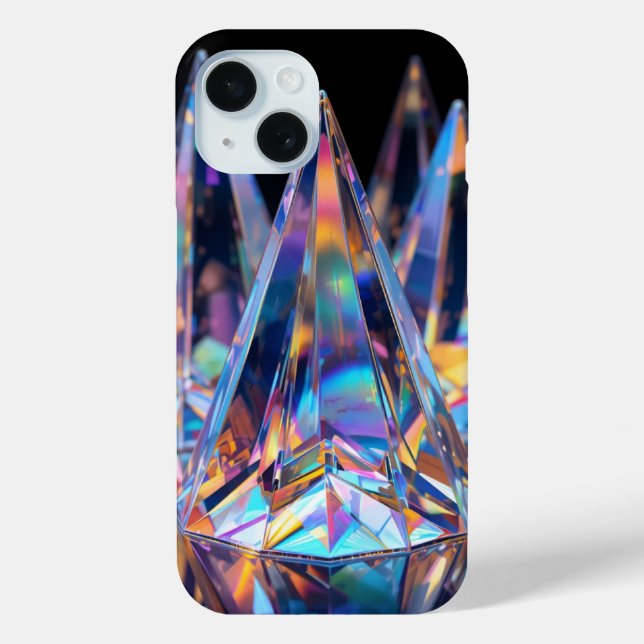 Coques Case-Mate iPhone "Étui pour iPhone 15 à motif de cristal holographi (Verso)